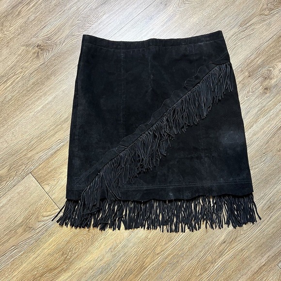 Scully Suede Skirt Women's Medium Leather Western Double Fringe Mini - Picture 14 of 15